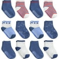 thumbnail image 1 of Debra Weitzner Non-Slip Toddler Socks With Grips for Baby Boys and Girls - Anti-Slip Crew Socks for Infant's and Kids, 12 Pairs, 1 of 7