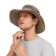 Debra Weitzner Sun Hat for Men/Women UV Protection Boonie Hats with Wide Brim Summer Hats for Hiking Fishing Safari Gardening Beach Camping, Khaki Large