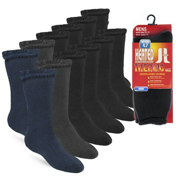 Debra Weitzner Thermal Heated Socks Insulated Socks for Men & Women 10-13, Assorted 6 Pairs