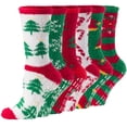 thumbnail image 1 of Debra Weitzner Warm Fuzzy Socks for Women Cozy Christmas Grippy Socks, 5 Pairs, 1 of 7