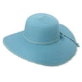thumbnail image 1 of Debra Weitzner Women's Floppy Straw Beach Sun Hat Braided Trim Turquoise, 1 of 3
