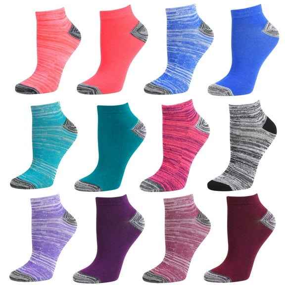 Debra Weitzner Womens Low-Cut Ankle Socks No-Show Colorful Pattern Fun Socks – 12 Pair