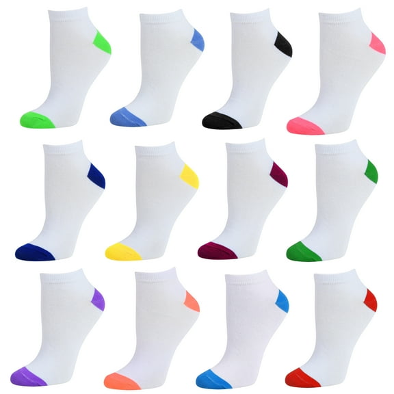 Debra Weitzner Womens Low-Cut Ankle Socks No-Show Colorful Pattern Fun Socks – 12 Pair