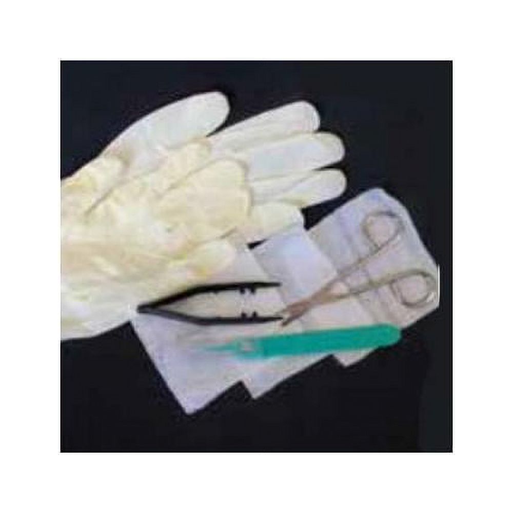 Debridement Kit with Scissor, Scalpel and Gloves Part No. SR140B Qty 1