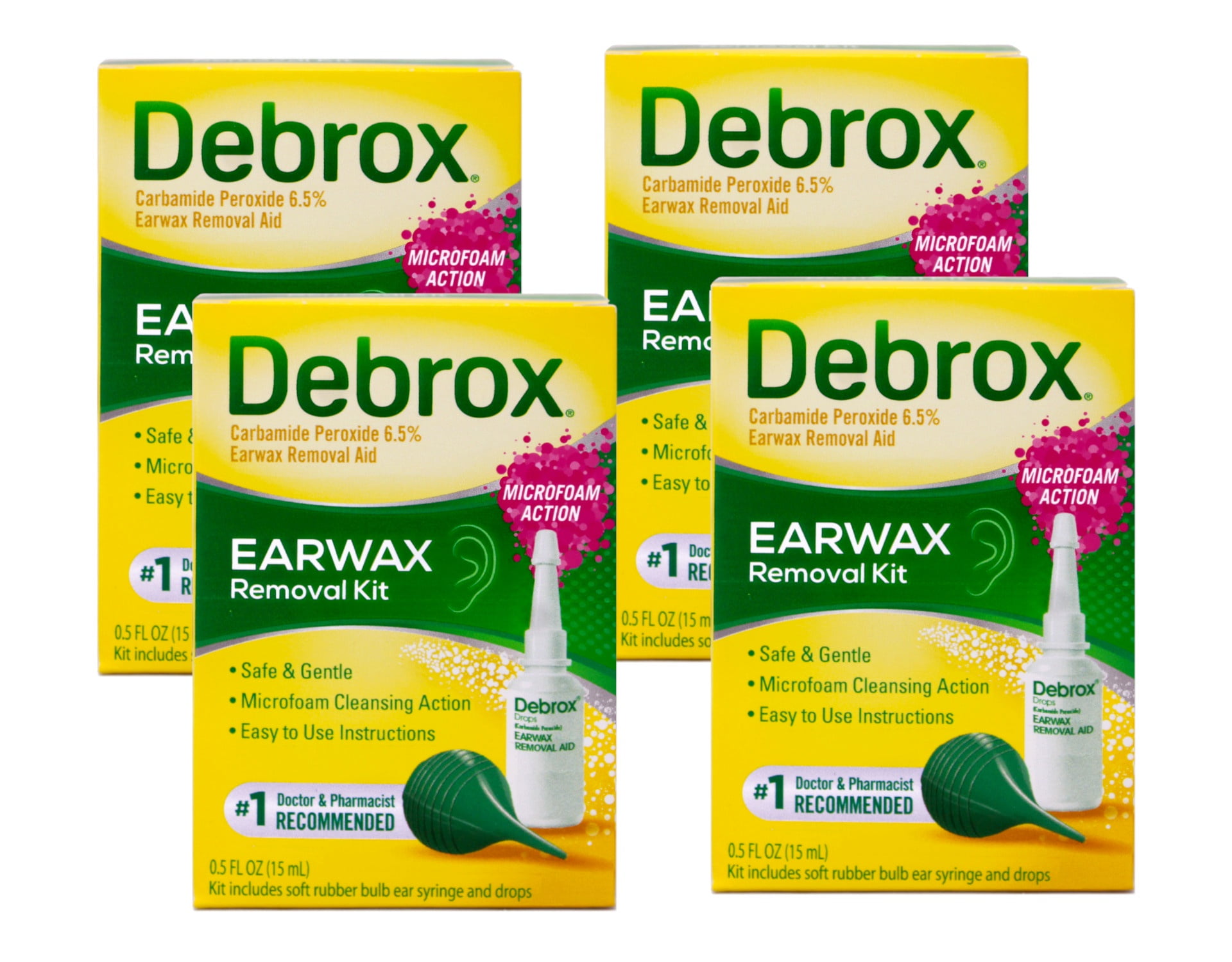 Debrox Earwax Removal Aid Kit 0.5 oz (Pack of 4) - Walmart.com