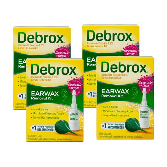 Debrox Earwax Removal Aid Kit 0.5 oz (Pack of 4)