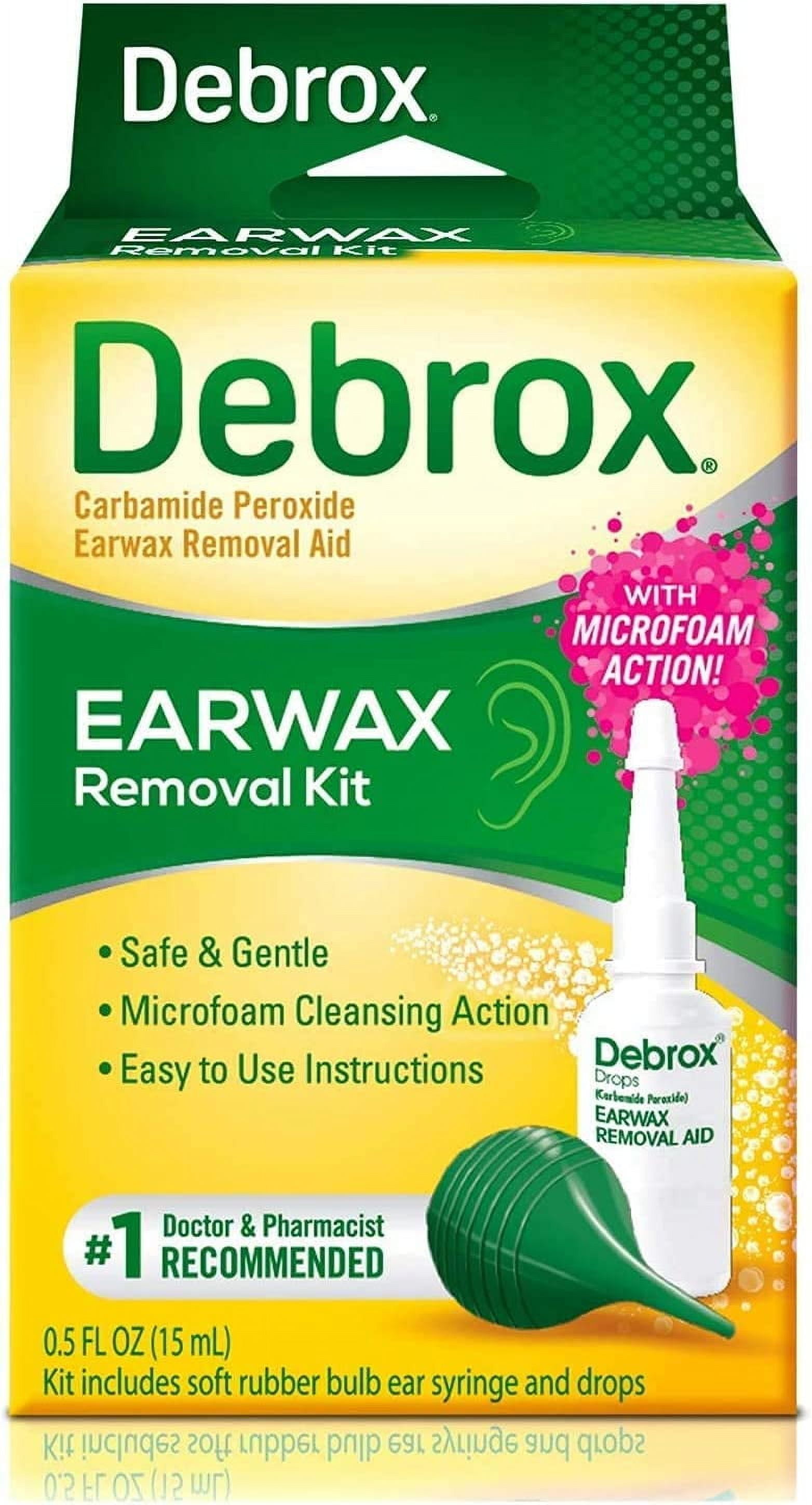 Debrox Earwax Removal Aid Kit, Washer & Drops, 0.5 Fl Oz (Pack of 2