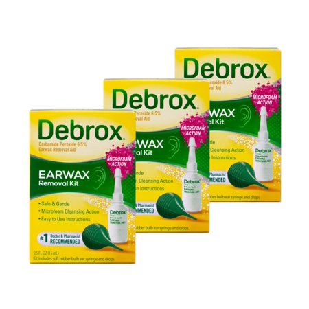 Debrox Earwax Removal Drops With Bulb - 0.5 Oz, 3 Pack
