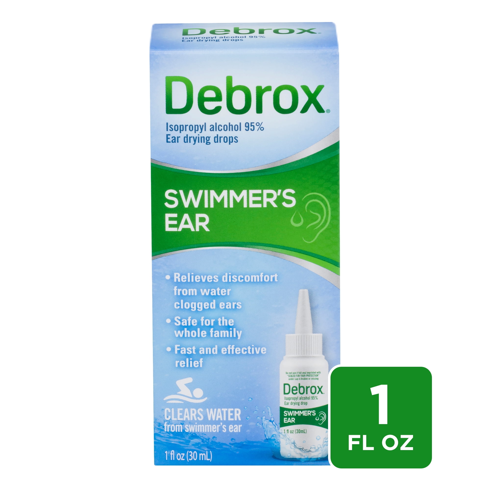 Debrox Swimmers Ear Drops, Ear Drying Drops for Adults and Kids, 1 fl oz