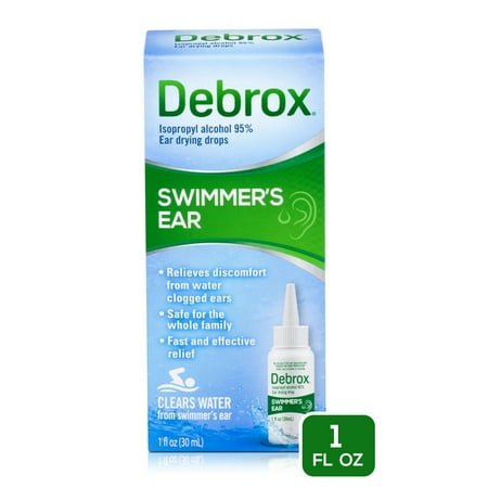 Debrox Swimmers Ear Relief Ear Drying Drops, Water Clogged Relief, 1 Oz, 6 Pack