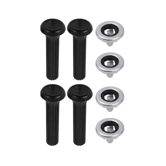 Debrroce 2 Set of - Black Ribbed Door Lock Knob Kit Left Right for Pontiac,for Olds,for Chevy,for Cadillac,for Buick