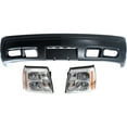 thumbnail image 1 of Debrroce Bumper Cover Kit for Cadillac for Escalade Base 03-06 for Escalade ESV Base 03-06 for Escalade EXT Base 03-06 Front with Bulb(S)-Assembly Left and Right Side Headlight-Part Name, 1 of 6