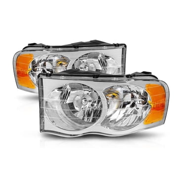 Motor-1 Chrome Housing Headlight With Amber Turn Signal For 2002-2009 Chevy Trailblazer – Pair