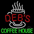 thumbnail image 1 of Debs Coffee House LED Neon Sign 16 x 16 - inches, Black Square Cut Acrylic Backing, with Dimmer - Bright and Premium built indoor LED Neon Sign for café and stroefront., 1 of 7