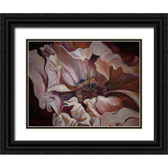 Debs, Emma Catherine 14x12 Black Ornate Wood Framed with Double Matting Museum Art Print Titled - Moody Flower