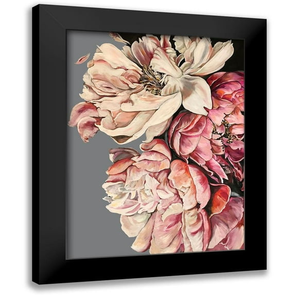 Debs, Emma Catherine 15x18 Black Modern Framed Museum Art Print Titled - Peonies with Grey
