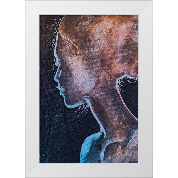 Debs, Emma Catherine 17x24 White Modern Wood Framed Museum Art Print Titled - Girl In The Moonlight