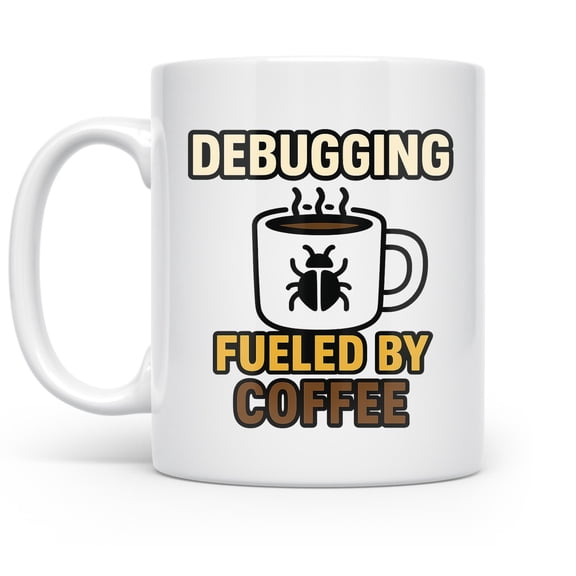 Debugging 11 oz Coffee Mug - Funny for Coders White Ceramic Gift