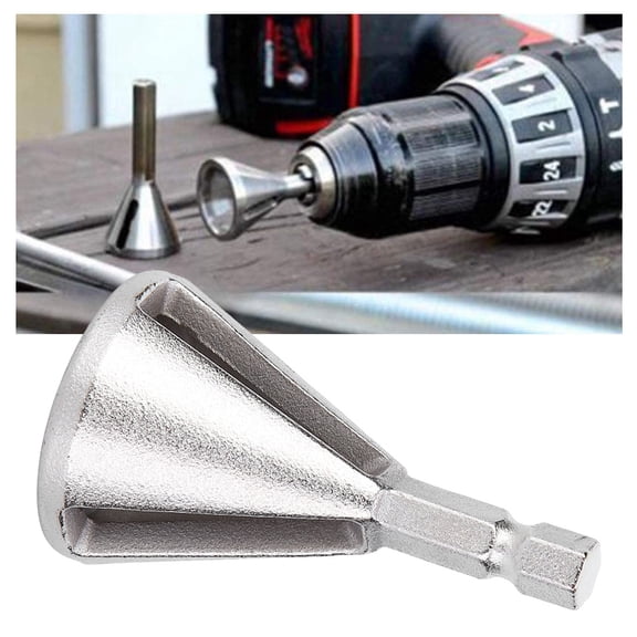 Deburring External Chamfer Tool Drill Bit for Burr Removal and Repair, Stainless Steel Quick Release Hex Shank Cutter, Woodworking Accessory (2.0x1.2x1.2 inches / 5x3x3 cm)