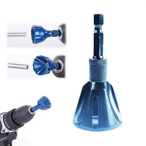 Deburring External Chamfer Tool Set, Tungsten Carbide Professional External Burr Removal Deburring Drill Bit,Fits 1/8"-3/4" (3-19mm) Repair Damaged Bolts,Screws,Threaded Rods & Pipe