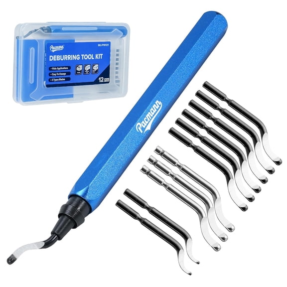 Deburring Tool with 11 High Speed Steel Blades, 360 Degree Rotary Head Deburring Tool for 3D Printing, Metal, Stainless Steel, Resin, PVC Pipes, Plastic, Aluminum, Copper, Wood