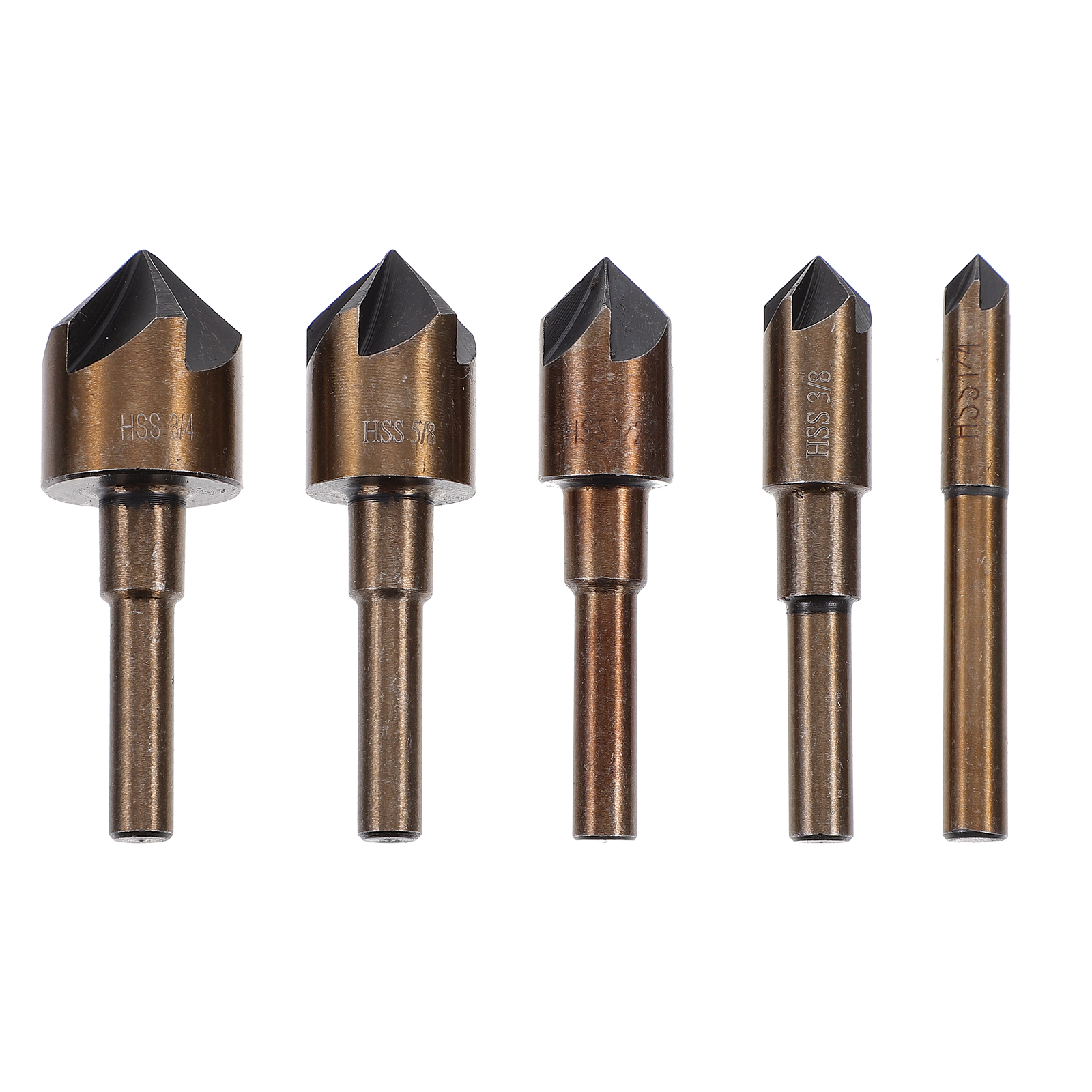 Deburring Tool 5 PCS/Set Chamfer Hole Opener Metal British System Cone Drill Bit Center Punch