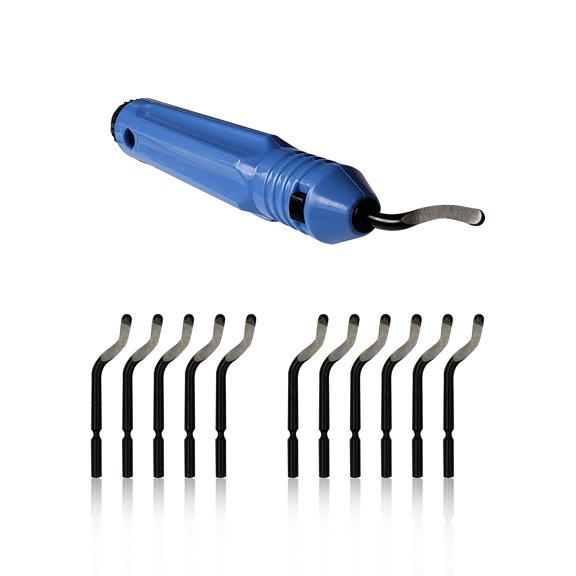 Deburring Tool Kit with 10 BS1010 Blades for Wood, Metal, Plastic, Aluminum, Copper, and Steel