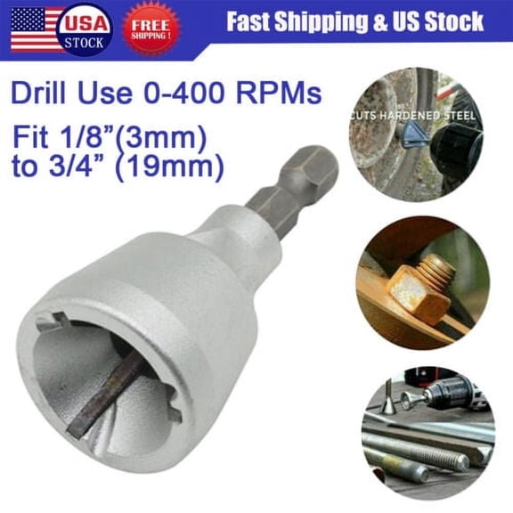 Deburring Tool for Metal, Deburring External Chamfer Tool, Hexagonal Shank with Carbide Insert Bit for Fast Grinding and Deburring, for 1/8" to 3/4" Countersink (Silver)