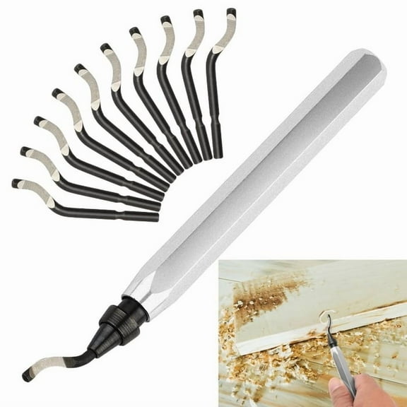 Deburring Tool With 10 High Speed Steel Blades For Metal Edge Smoothing And Finishing