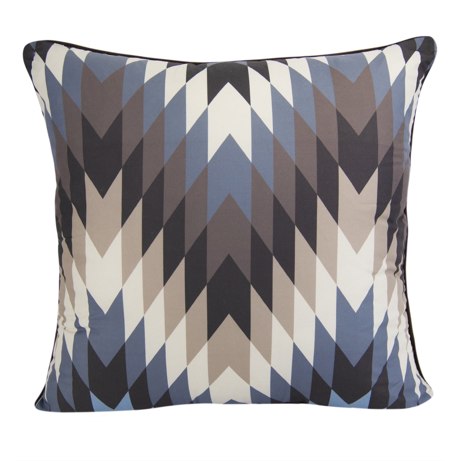 Bear Hill Geometric Blue and Taupe Square Throw Pillow