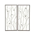 thumbnail image 1 of Dec Mode Farmhouse Metal Fireplace Screen with Brown and Green Tree Detail, 39"W x 33"H, Black Frame, 1 of 8