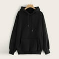 thumbnail image 1 of Dec. Savings POROPL Hooded Sweatshirt Women Long Sleeve Hoodie Sweatshirt Pocket Pullover Tops Black L, 1 of 6