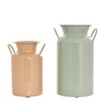 thumbnail image 1 of DecMode 10", 8"H Jug Multi Colored Metal Vase with Handles, Set of 2, 1 of 10