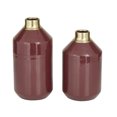 thumbnail image 1 of DecMode 10", 8"H Red Metal Vase with Gold Rims, Set of 2, 1 of 8