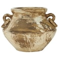 thumbnail image 1 of DecMode 10" Distressed Beige Ceramic Vase, 1 of 8