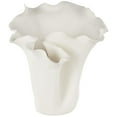 thumbnail image 1 of DecMode 10" Floral Abstract Floral Inspired Cream Ceramic Vase, 1 of 9