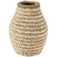 thumbnail image 1 of DecMode 10" Handmade Braided Light Brown Seagrass Vase, 1 of 8