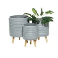 thumbnail image 1 of DecMode 10 In. Planter, MGO, Grey, 3 - Pieces, 1 of 9