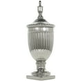 thumbnail image 1 of DecMode 10" x 25" Silver Ceramic Tall Decorative Jars with Grooves, 1-Piece, 1 of 11