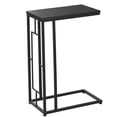 thumbnail image 1 of DecMode 10" x 26" Dark Brown Metal C-Shaped Accent Table with Black Metal Base, 1-Piece, 1 of 10