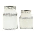 thumbnail image 1 of DecMode 11", 14"H White Metal Decorative Jars, 2-Pieces, 1 of 10