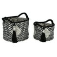 thumbnail image 1 of DecMode 11", 9" Black Polyester Traditional Storage Basket, 2 - Pieces, 1 of 9