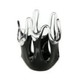 thumbnail image 1 of DecMode 11" Abstract Black Glass Vase with Wavy Oval Cutouts, 1 of 9