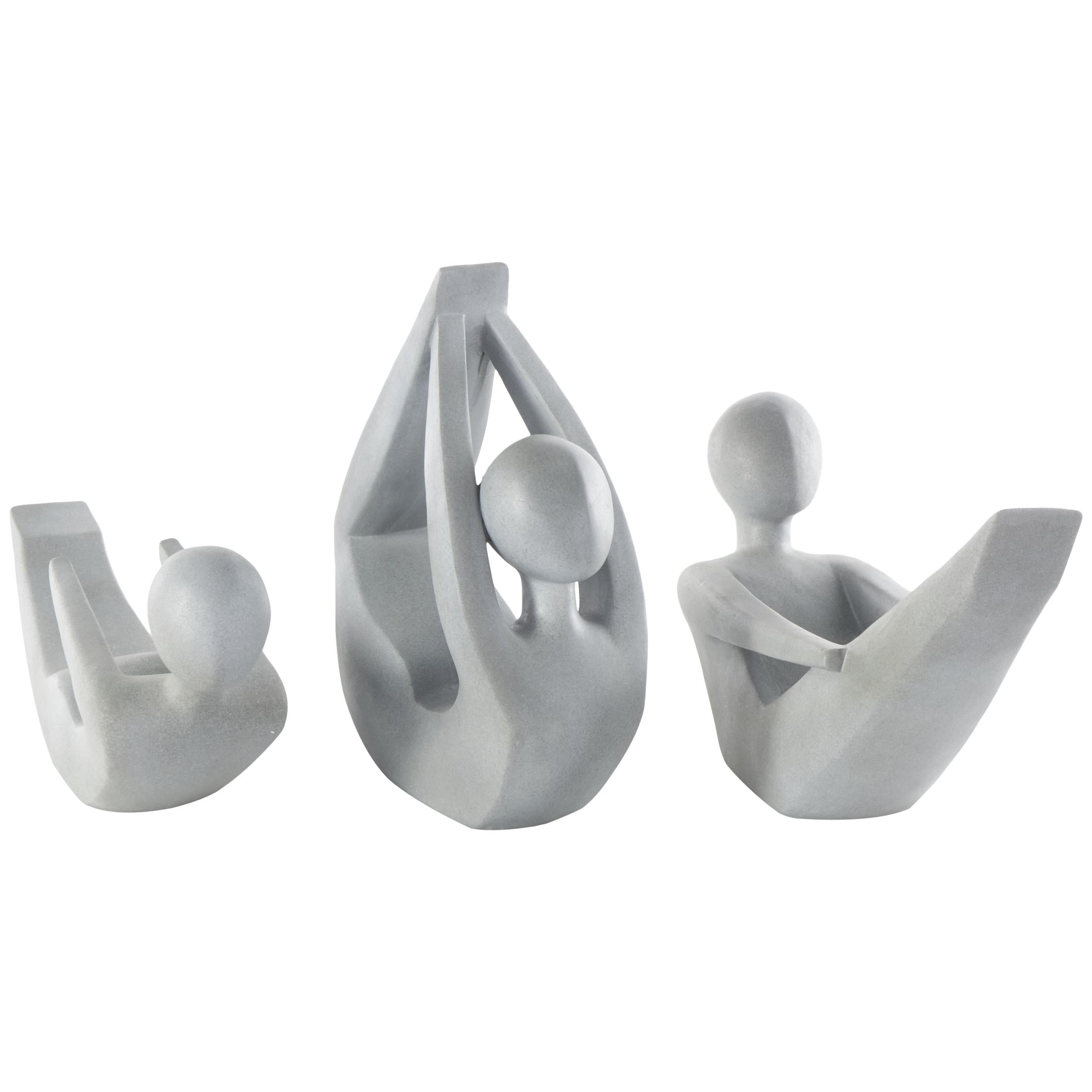 DecMode 11" Abstract Yoga Garden Sculpture with Various Poses (3 Pack)