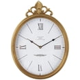 thumbnail image 1 of DecMode 11" Gold Metal Scroll Antique Inspired Wall Clock with Finial, 1 of 12