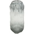 thumbnail image 1 of DecMode 11" Handmade Abstract Textured Rectangular Ombre Gray Glass Vase, 1 of 9