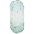 thumbnail image 1 of DecMode 11" Handmade Abstract Textured Rectangular Ombre Green Glass Vase, 1 of 9