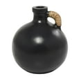 thumbnail image 1 of DecMode 11" Jug Inspired Black Ceramic Vase with Rattan Wrapped Handle, 1 of 7