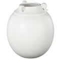 thumbnail image 1 of DecMode 11" Scroll White Ceramic Vase with Handles, 1 of 9