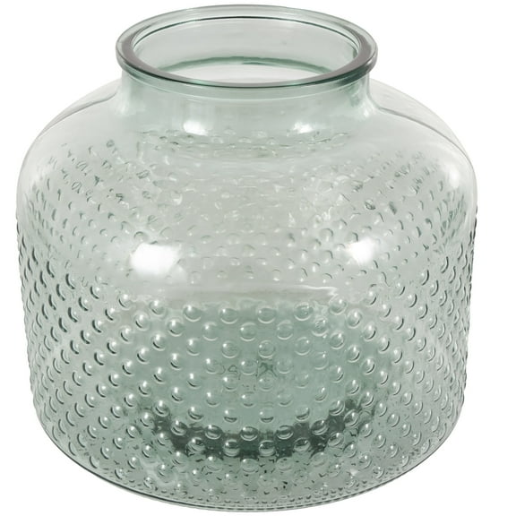 DecMode 11" Spotted Green Glass Vase